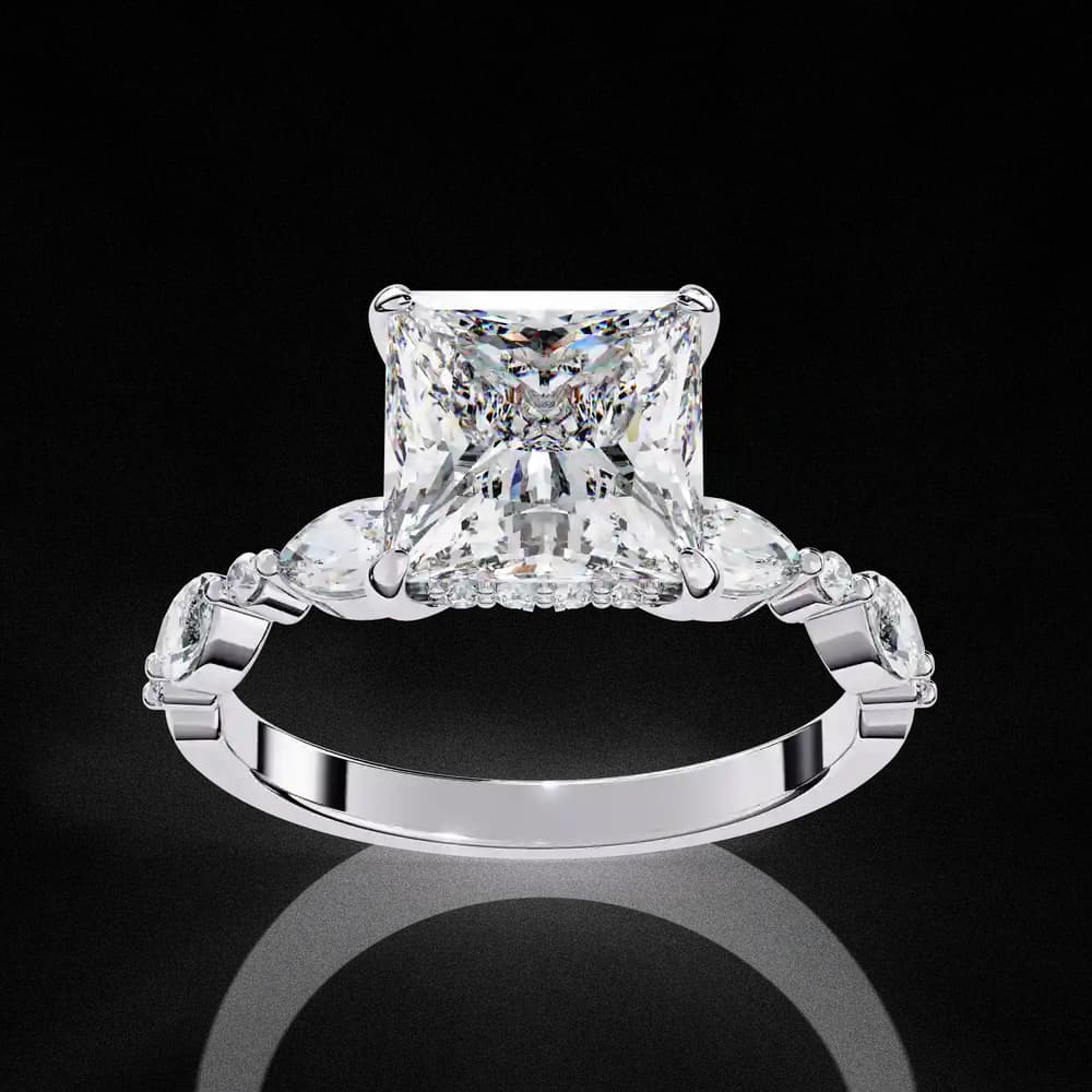 Renaissance Princess Cut Solitaire Lab Grown Diamond Ring - Image 8 Renaissance Princess Cut Solitaire Lab Grown Diamond Ring, view 8 of 14