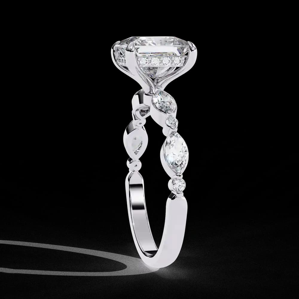 Renaissance Princess Cut Solitaire Lab Grown Diamond Ring - Image 9 Renaissance Princess Cut Solitaire Lab Grown Diamond Ring, view 9 of 14