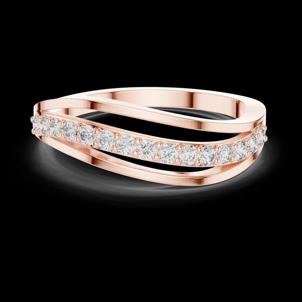 Triple-Strand Pave Swirl Lab Diamond Band - Image 1 Triple-Strand Pave Swirl Lab Diamond Band, view 1 of 6