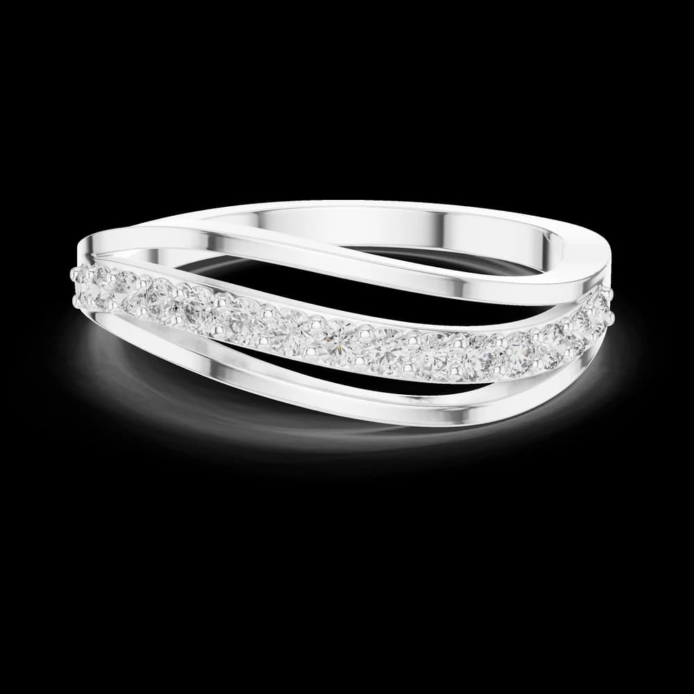 Triple-Strand Pave Swirl Lab Diamond Band - Image 2 Triple-Strand Pave Swirl Lab Diamond Band, view 2 of 6