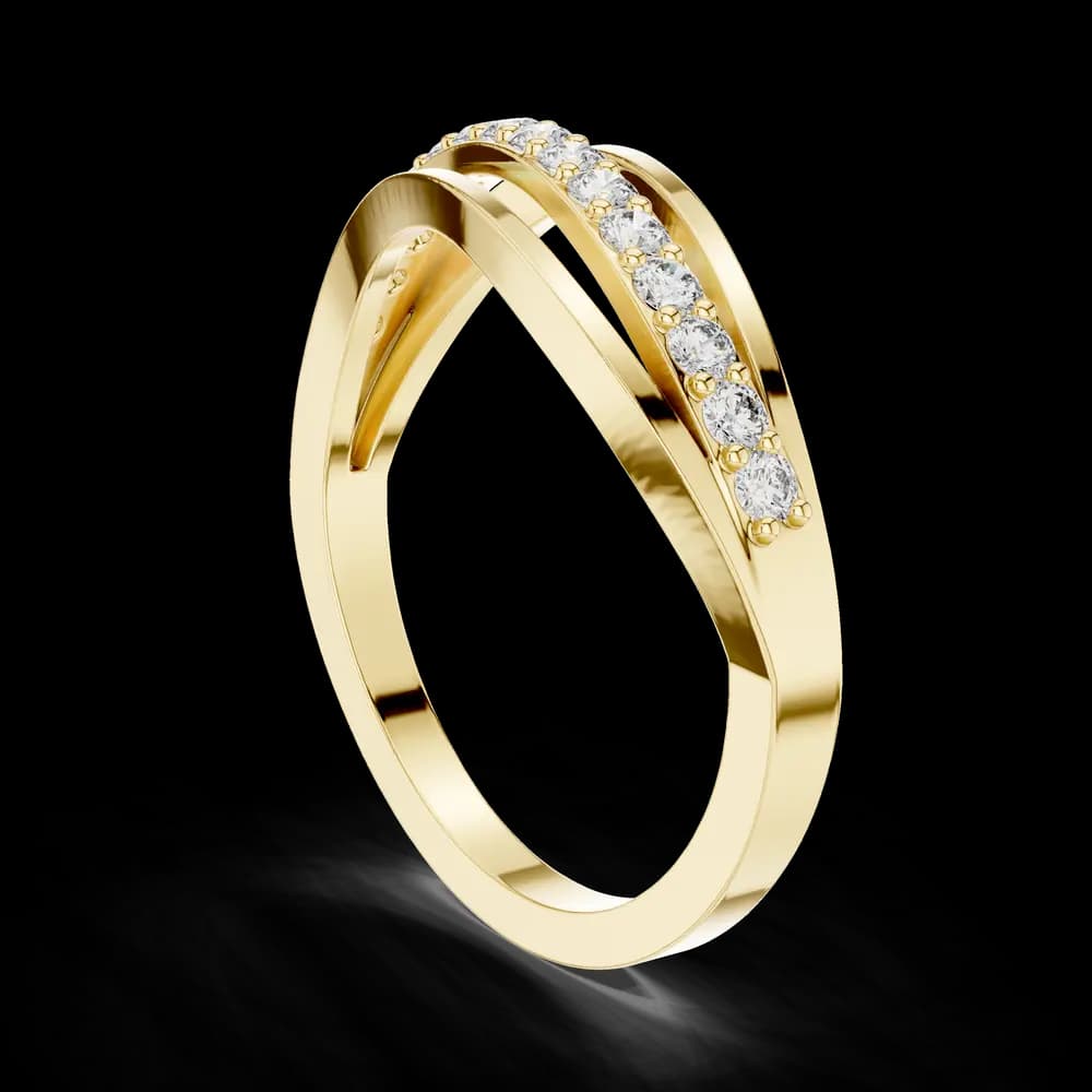 Triple-Strand Pave Swirl Lab Diamond Band - Image 4 Triple-Strand Pave Swirl Lab Diamond Band, view 4 of 6