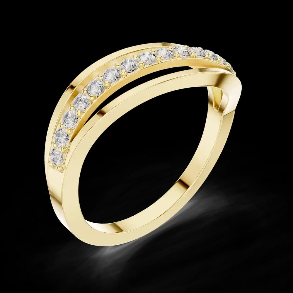 Triple-Strand Pave Swirl Lab Diamond Band - Image 5 Triple-Strand Pave Swirl Lab Diamond Band, view 5 of 6
