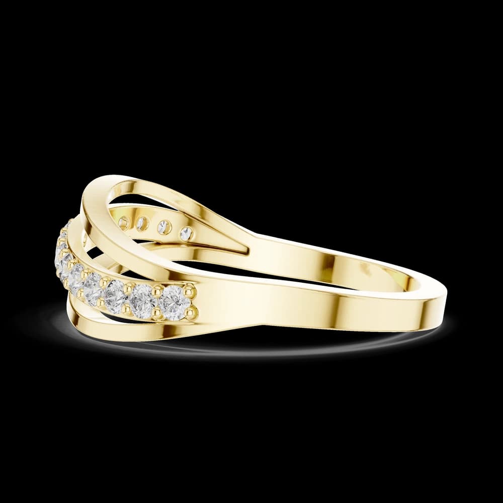 Triple-Strand Pave Swirl Lab Diamond Band - Image 6 Triple-Strand Pave Swirl Lab Diamond Band, view 6 of 6
