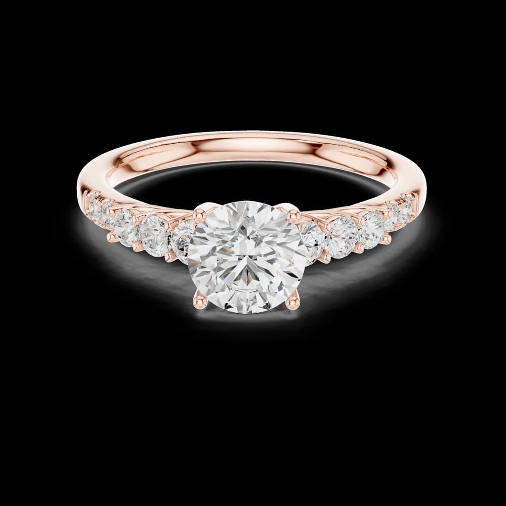 Round Center Multi Accent Lab Grown Ring - Image 1 Round Center Multi Accent Lab Grown Ring, view 1 of 6