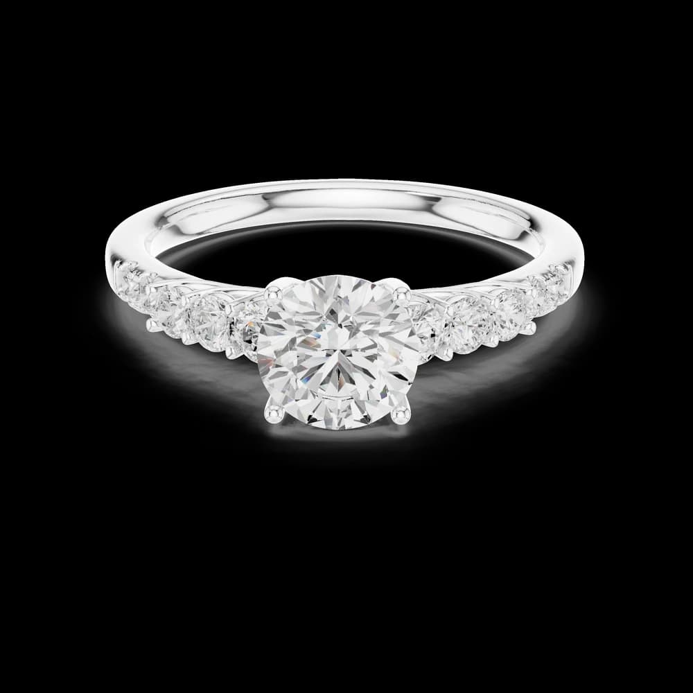 Round Center Multi Accent Lab Grown Ring - Image 2 Round Center Multi Accent Lab Grown Ring, view 2 of 6
