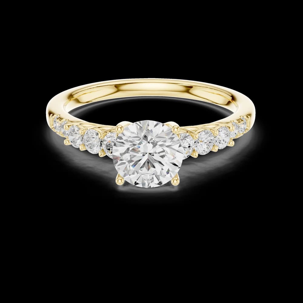 Round Center Multi Accent Lab Grown Ring - Image 3 Round Center Multi Accent Lab Grown Ring, view 3 of 6