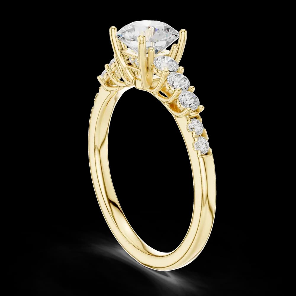 Round Center Multi Accent Lab Grown Ring - Image 4 Round Center Multi Accent Lab Grown Ring, view 4 of 6