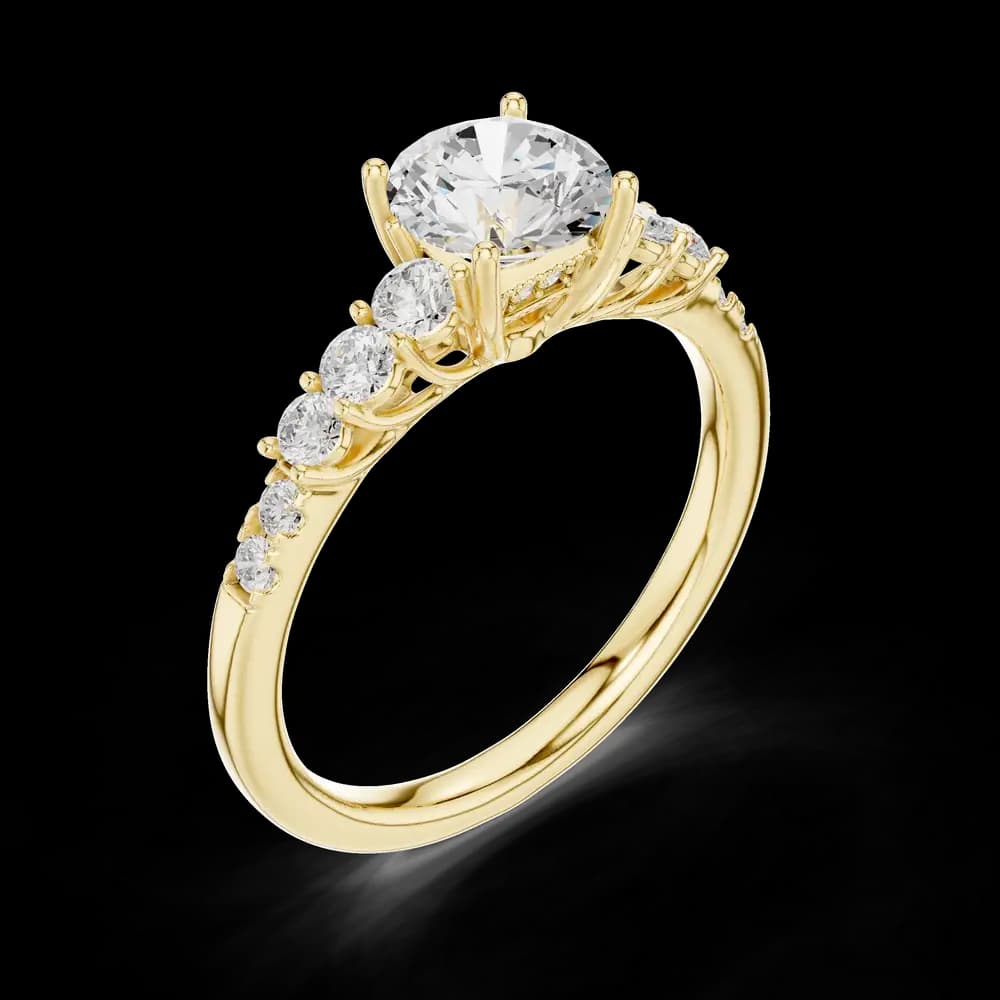 Round Center Multi Accent Lab Grown Ring - Image 5 Round Center Multi Accent Lab Grown Ring, view 5 of 6