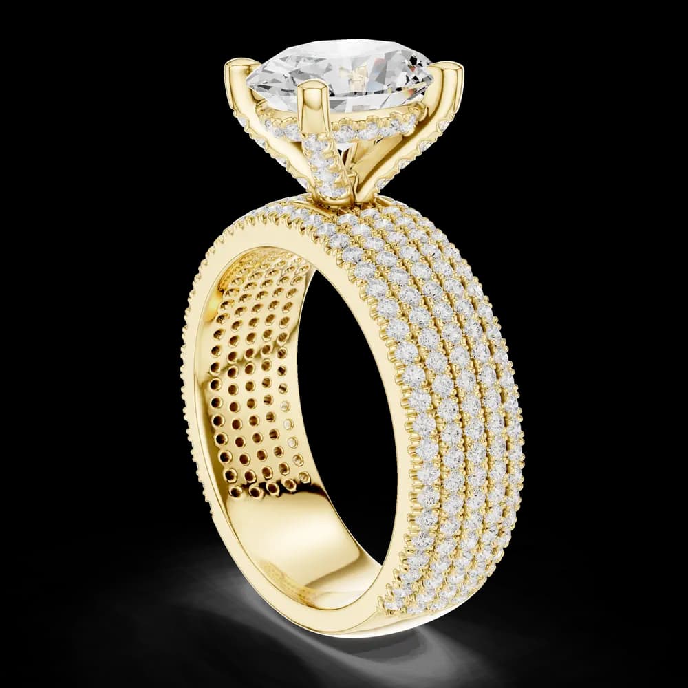 Ridge Line Lab Grown Diamond Textured Branch Ring - Image 7 Ridge Line Lab Grown Diamond Textured Branch Ring, view 7 of 9