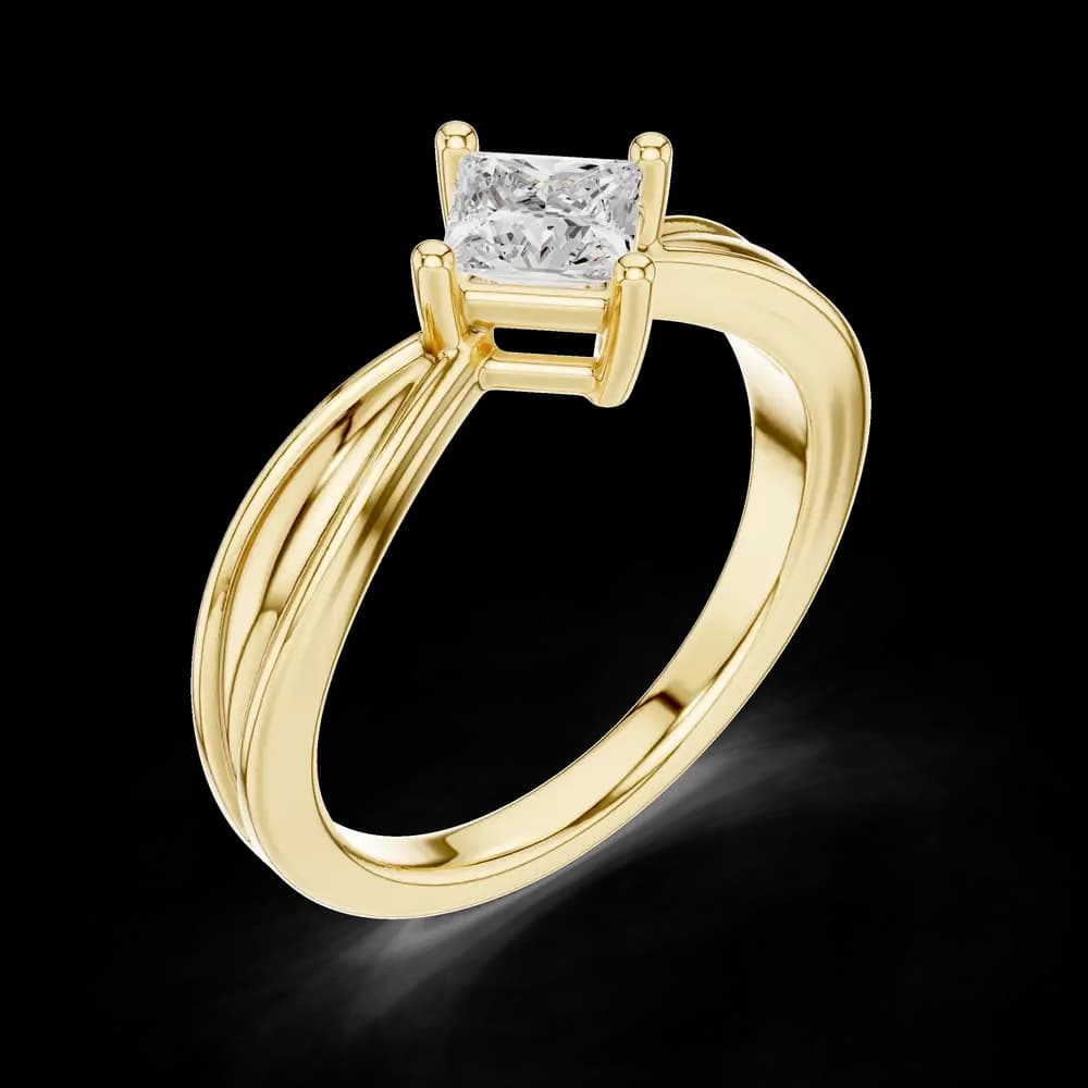 Ripple Radiant Lab Grown Diamond Ring - Image 5 Ripple Radiant Lab Grown Diamond Ring, view 5 of 6