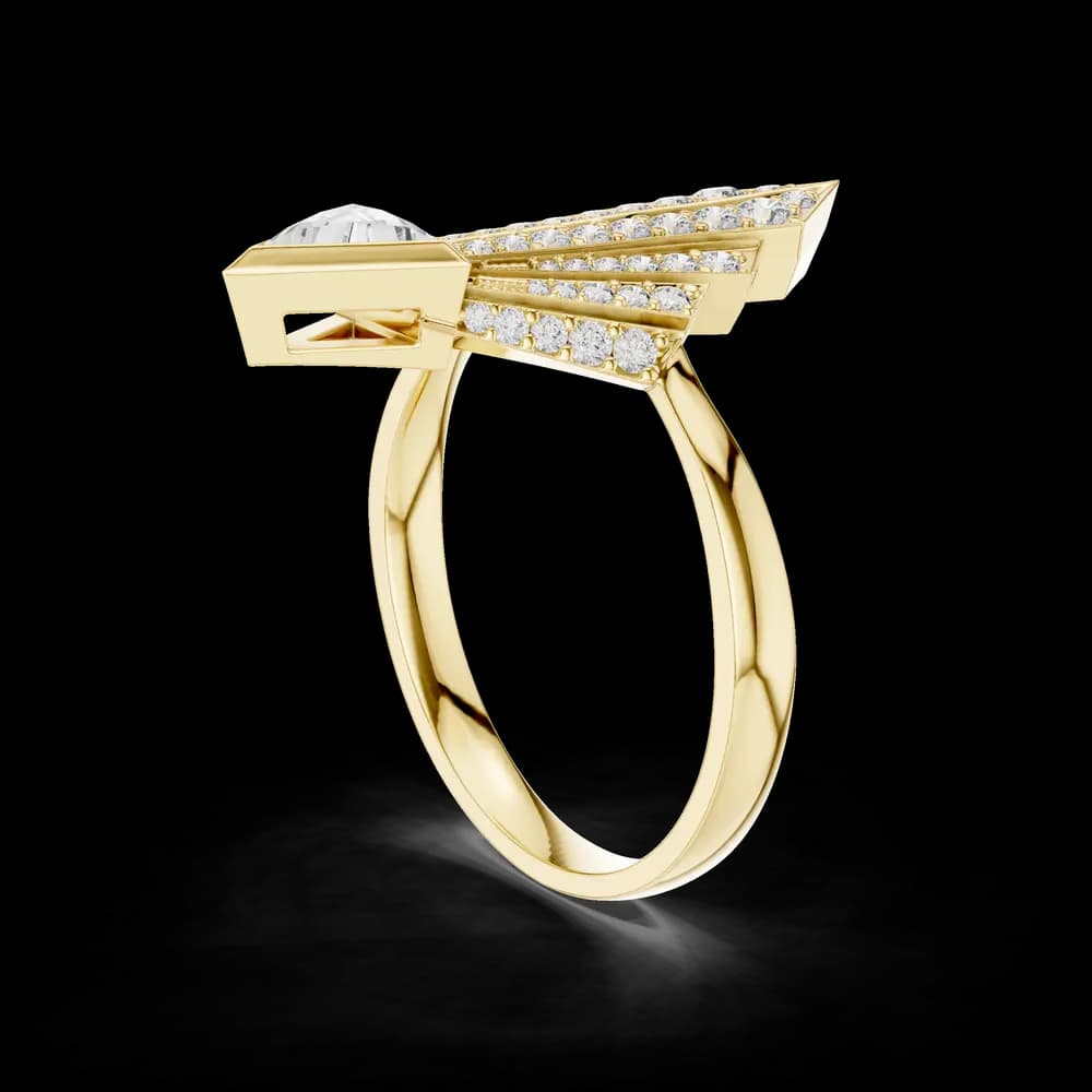 Triangular Stone Fan Lab Grown Diamond Ring - Image 4 Triangular Stone Fan Lab Grown Diamond Ring, view 4 of 6