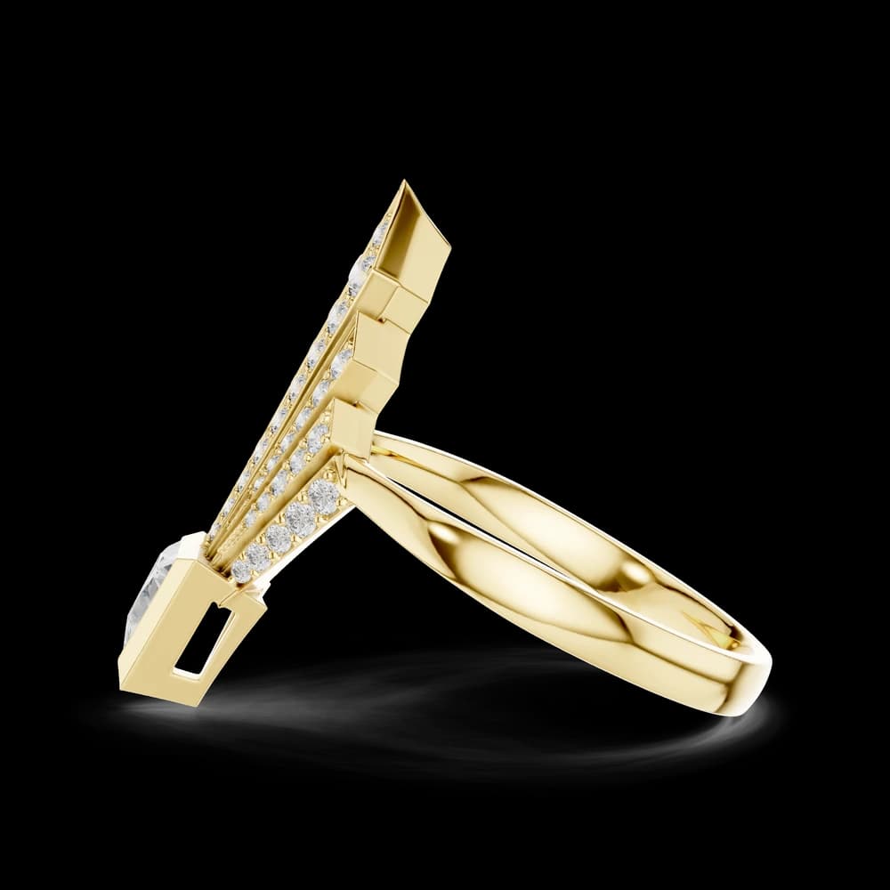 Triangular Stone Fan Lab Grown Diamond Ring - Image 6 Triangular Stone Fan Lab Grown Diamond Ring, view 6 of 6