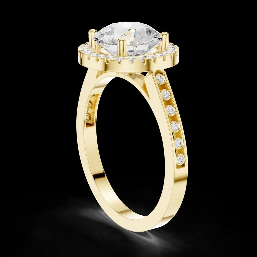 River Stone Lab Grown Diamond Floral Basket Ring - Image 7 River Stone Lab Grown Diamond Floral Basket Ring, view 7 of 10