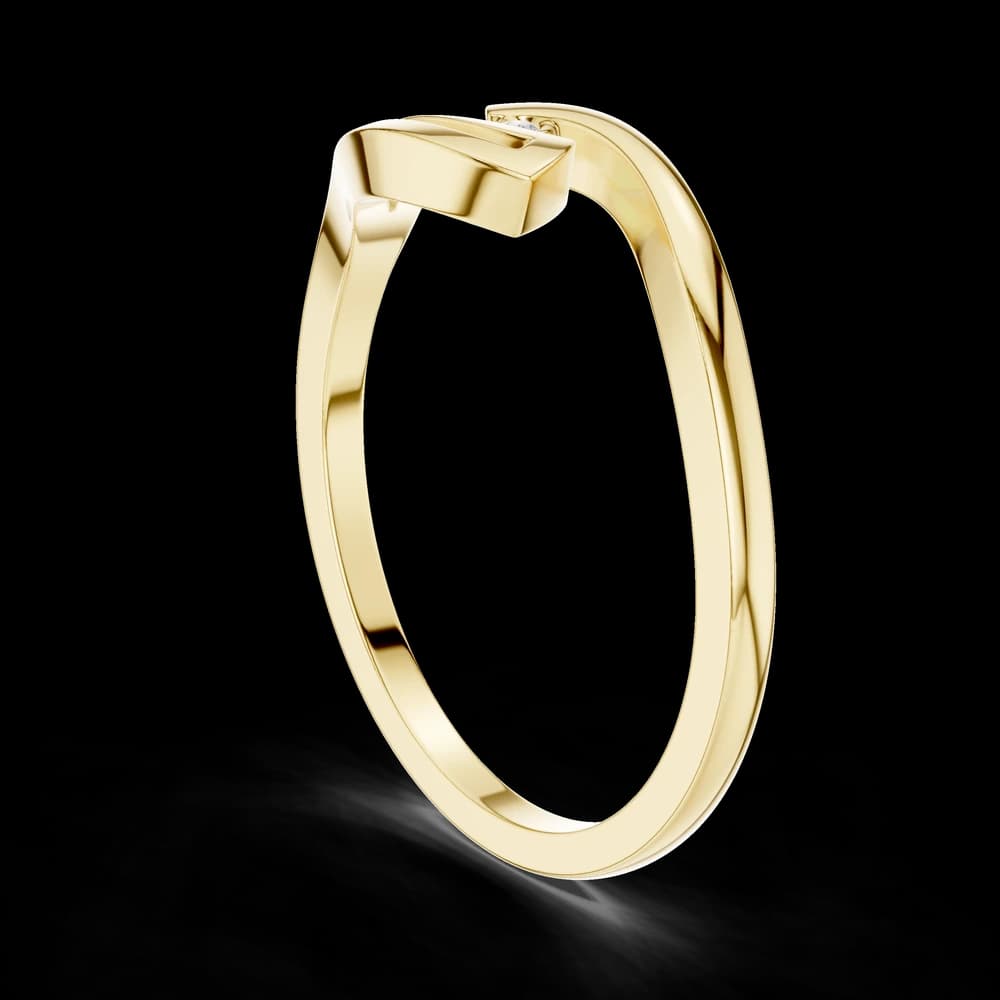 Wave Swirl Round Solitaire Lab Grown Diamond Ring - Image 4 Wave Swirl Round Solitaire Lab Grown Diamond Ring, view 4 of 6