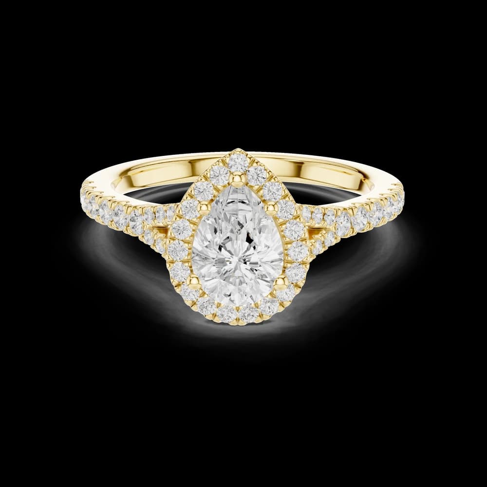 Split Shank Pear Lab Grown Diamond Ring - Image 3 Split Shank Pear Lab Grown Diamond Ring, view 3 of 6