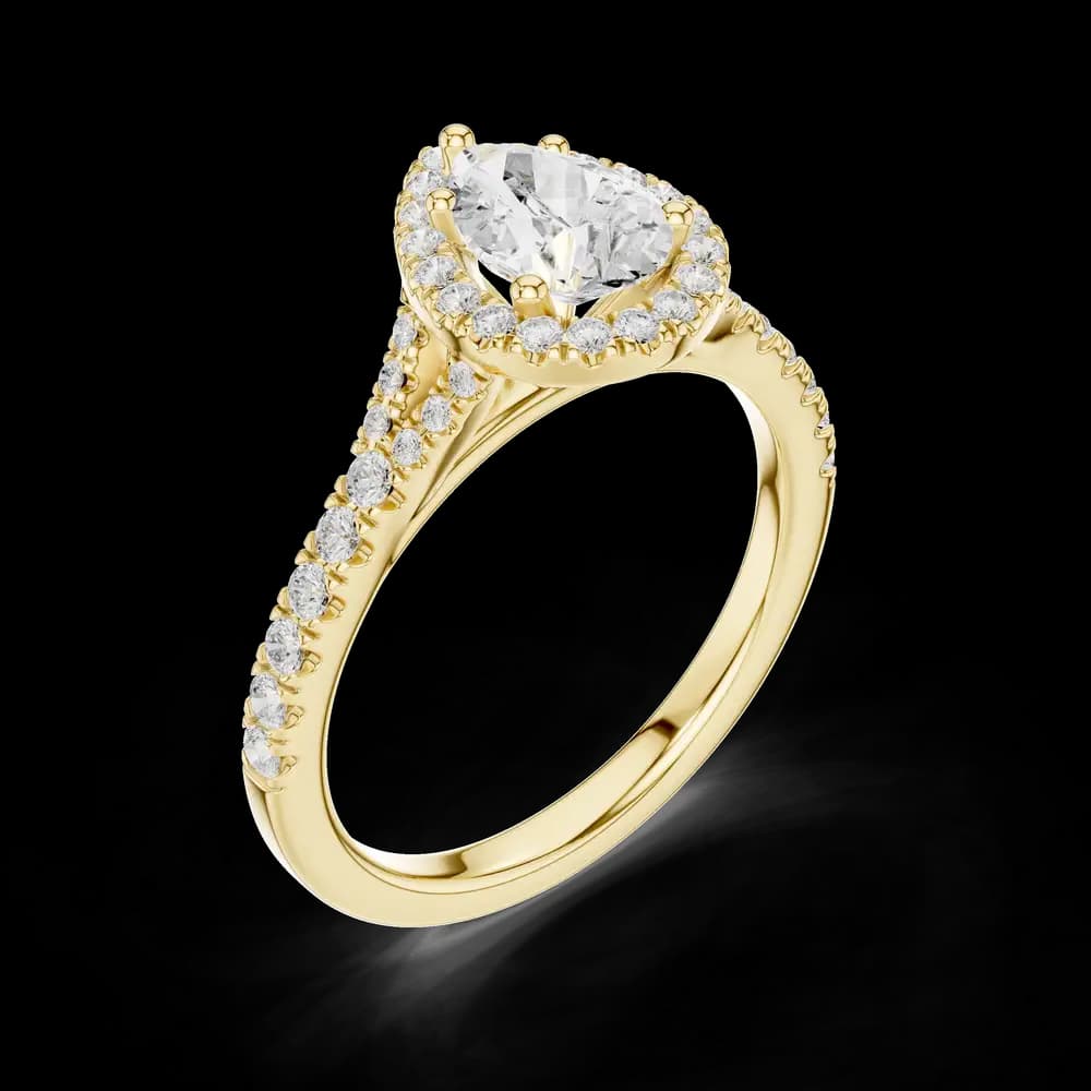 Split Shank Pear Lab Grown Diamond Ring - Image 5 Split Shank Pear Lab Grown Diamond Ring, view 5 of 6