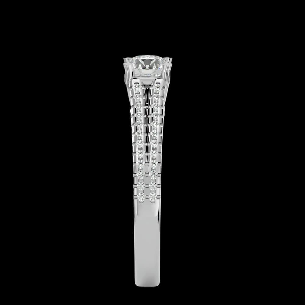 Aurielle Pave Lab Grown Diamond Solitaire Ring - Image 4 Aurielle Pave Lab Grown Diamond Solitaire Ring, view 4 of 4