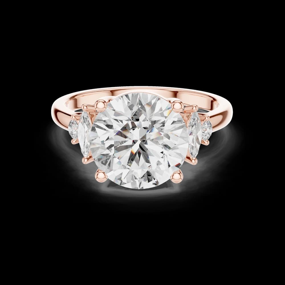 Round Cut With Marquise Lab Grown Diamond Ring - Image 1 Round Cut With Marquise Lab Grown Diamond Ring, view 1 of 5