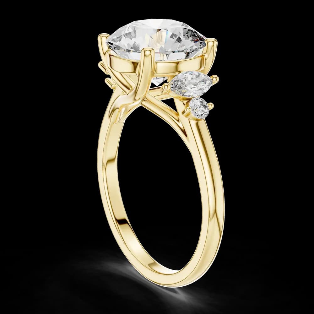 Round Cut With Marquise Lab Grown Diamond Ring - Image 4 Round Cut With Marquise Lab Grown Diamond Ring, view 4 of 5