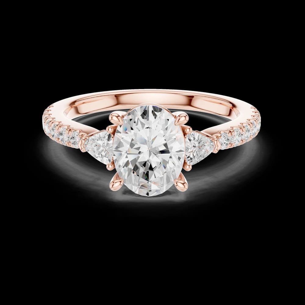 Oval Cut With Trillion Sides Lab Grown Diamond Ring - Image 1 Oval Cut With Trillion Sides Lab Grown Diamond Ring, view 1 of 6