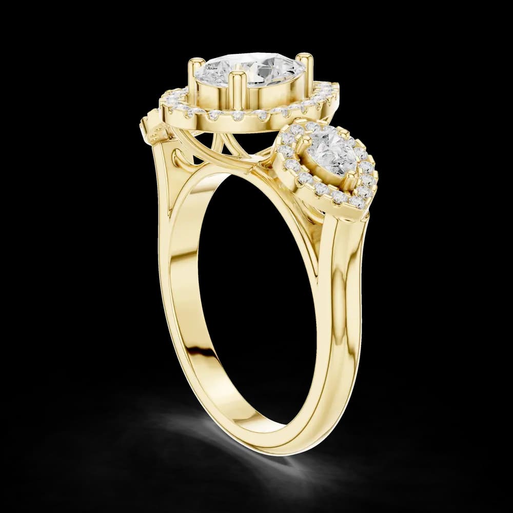 Pear-Cut Lab Grown Diamond Halo Ring - Image 7 Pear-Cut Lab Grown Diamond Halo Ring, view 7 of 9