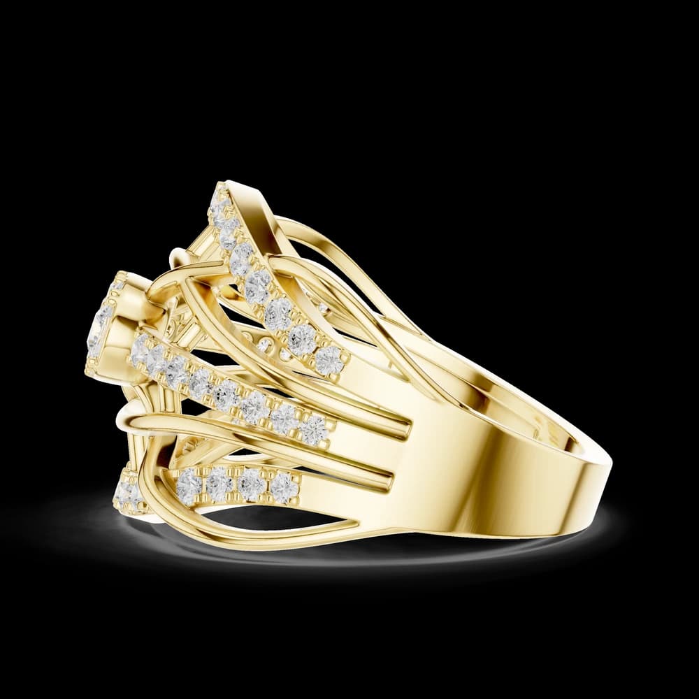 Openwork Lattice Oval Cluster Lab Grown Diamond Ring - Image 6 Openwork Lattice Oval Cluster Lab Grown Diamond Ring, view 6 of 6
