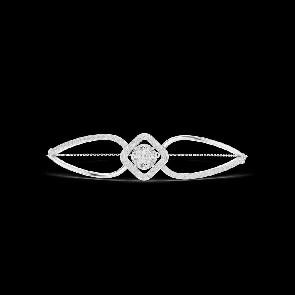 Diamond-Encrusted Gold Geometric Lab Grown Diamond Bracelet - Image 3 Diamond-Encrusted Gold Geometric Lab Grown Diamond Bracelet, view 3 of 7