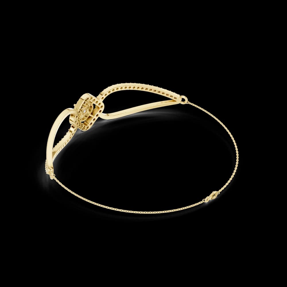 Diamond-Encrusted Gold Geometric Lab Grown Diamond Bracelet - Image 6 Diamond-Encrusted Gold Geometric Lab Grown Diamond Bracelet, view 6 of 7