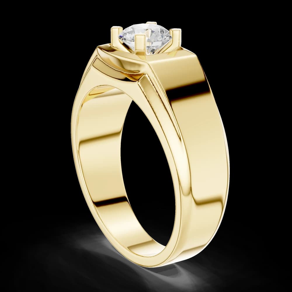 Men's Square Bevel Round Diamond Ring - Image 4 Men's Square Bevel Round Diamond Ring, view 4 of 6