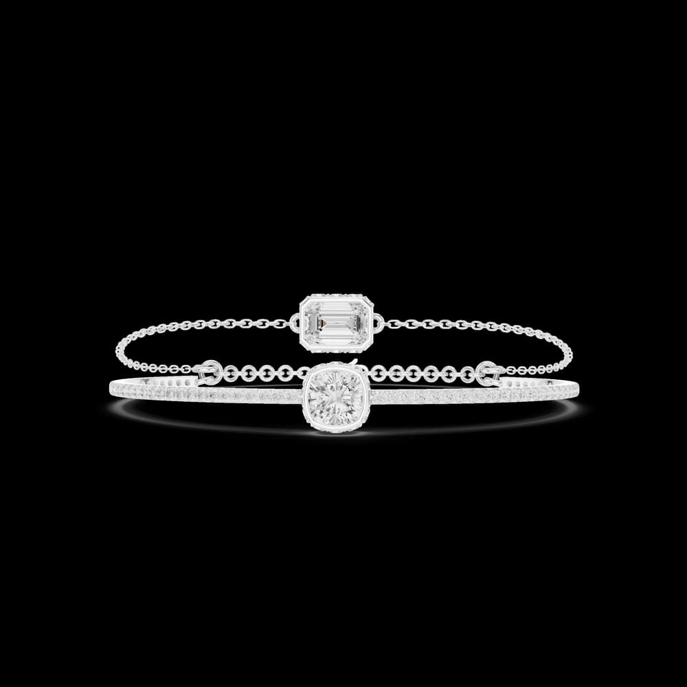 Round Cushion Square Emerald 4.22 Carat Lab Grown Diamond Bracelet - Image 2 Round Cushion Square Emerald 4.22 Carat Lab Grown Diamond Bracelet, view 2 of 6