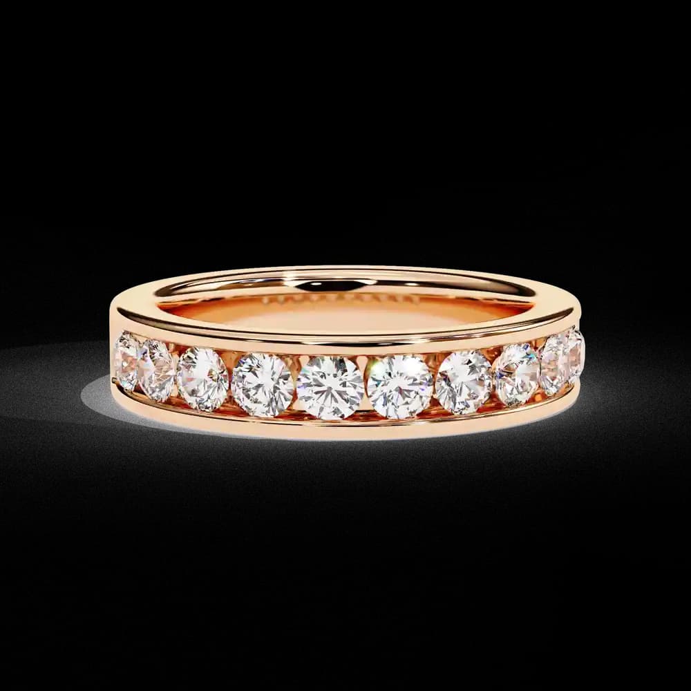 Round Cut Channel Setting Lab Grown Diamond Band for Women - Image 1 Round Cut Channel Setting Lab Grown Diamond Band for Women, view 1 of 4
