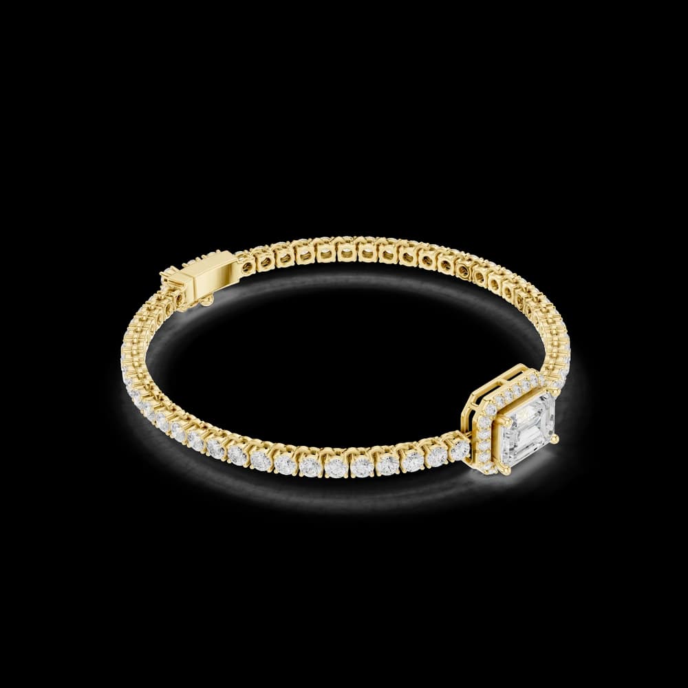 Round Emerald 6.19 Carat Lab Grown Diamond Bracelet - Image 4 Round Emerald 6.19 Carat Lab Grown Diamond Bracelet, view 4 of 6