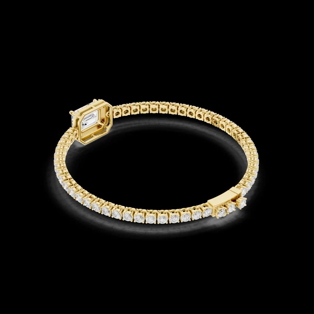 Round Emerald 6.19 Carat Lab Grown Diamond Bracelet - Image 5 Round Emerald 6.19 Carat Lab Grown Diamond Bracelet, view 5 of 6