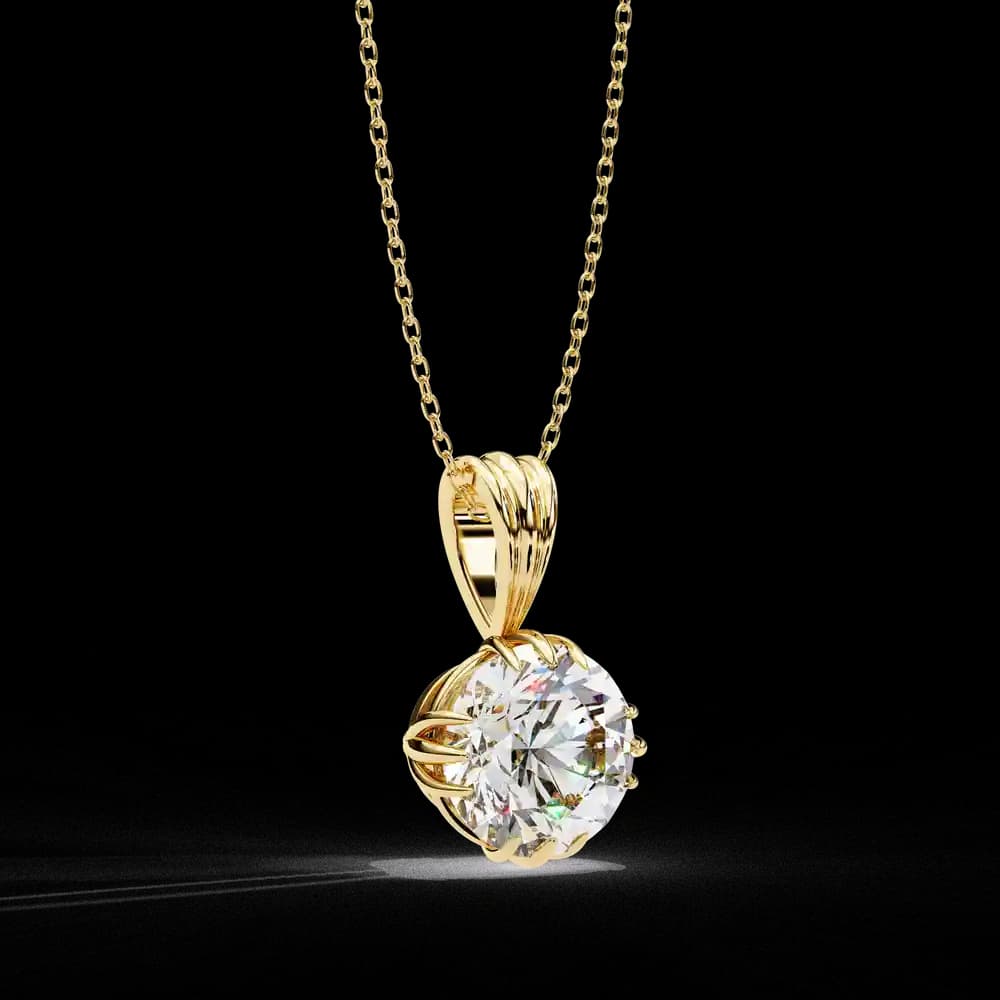 12 Prongs Round Solitaire Lab Grown Diamond Pendant - Image 16 12 Prongs Round Solitaire Lab Grown Diamond Pendant, view 16 of 16