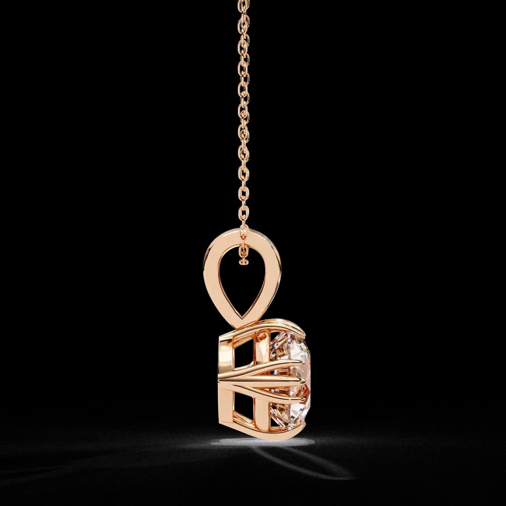 12 Prongs Round Solitaire Lab Grown Diamond Pendant - Image 3 12 Prongs Round Solitaire Lab Grown Diamond Pendant, view 3 of 16