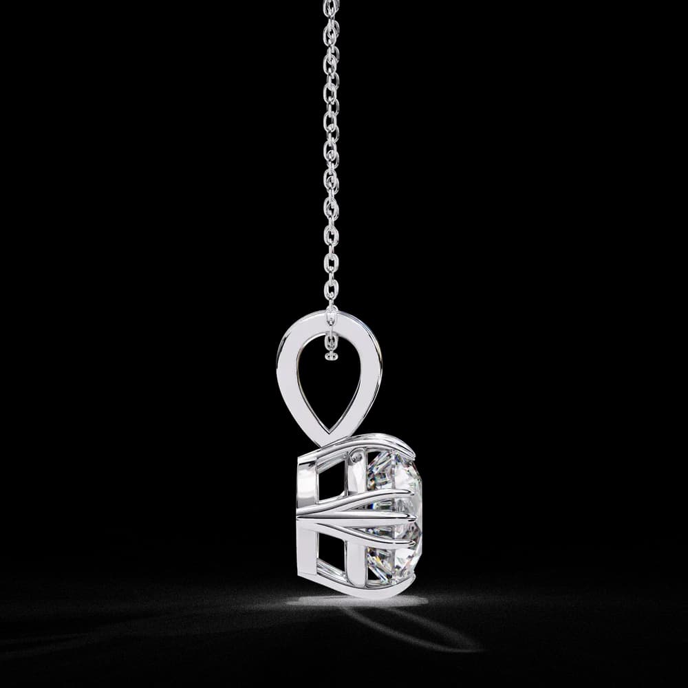 12 Prongs Round Solitaire Lab Grown Diamond Pendant - Image 4 12 Prongs Round Solitaire Lab Grown Diamond Pendant, view 4 of 16