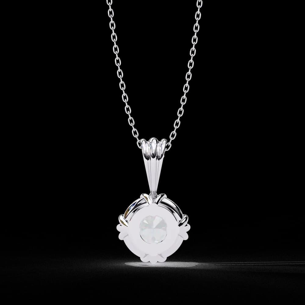 12 Prongs Round Solitaire Lab Grown Diamond Pendant - Image 5 12 Prongs Round Solitaire Lab Grown Diamond Pendant, view 5 of 16