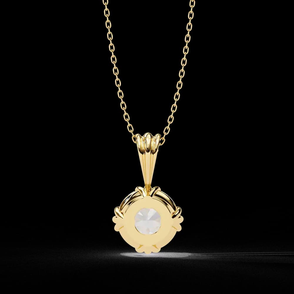 12 Prongs Round Solitaire Lab Grown Diamond Pendant - Image 7 12 Prongs Round Solitaire Lab Grown Diamond Pendant, view 7 of 16