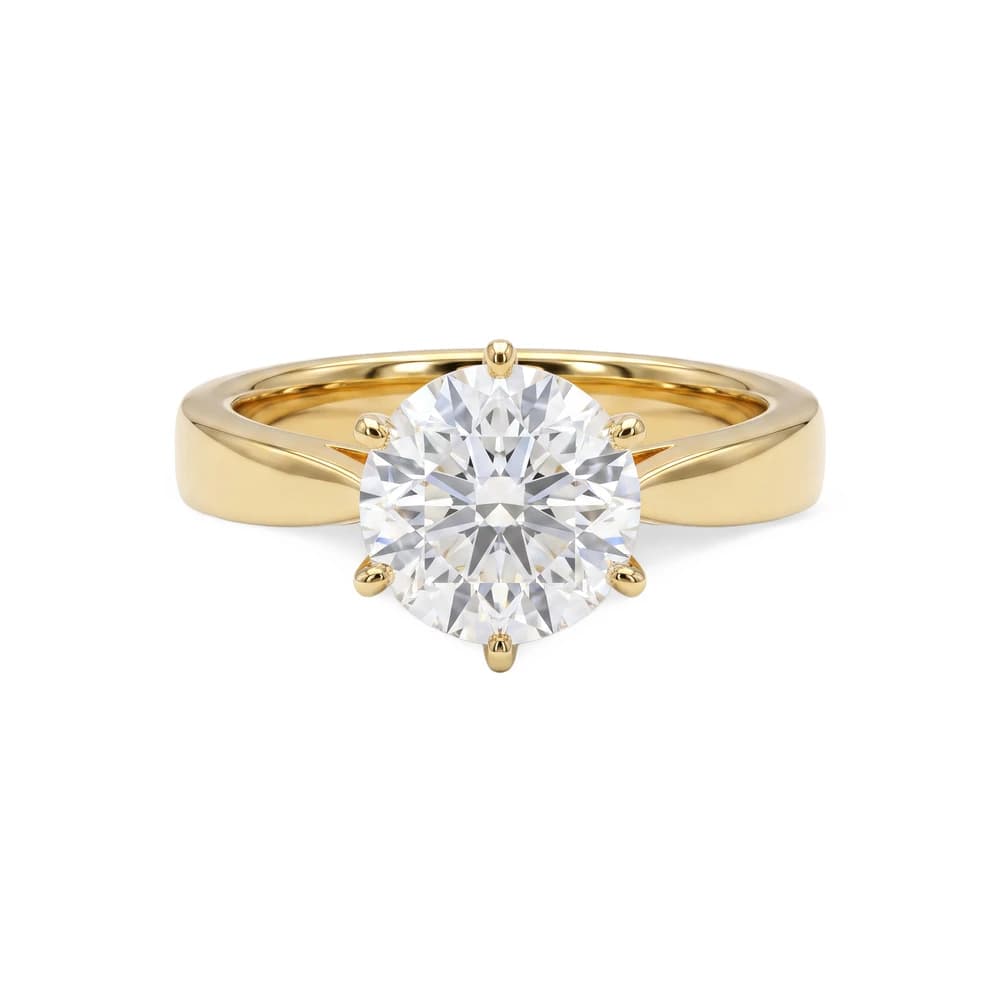 Round Solitaire Crown Lab Grown Diamond Ring - Image 1 Round Solitaire Crown Lab Grown Diamond Ring, view 1 of 4