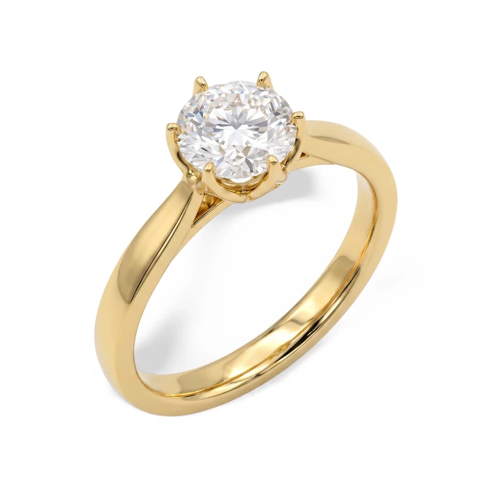 Round Solitaire Crown Lab Grown Diamond Ring - Image 4 Round Solitaire Crown Lab Grown Diamond Ring, view 4 of 4