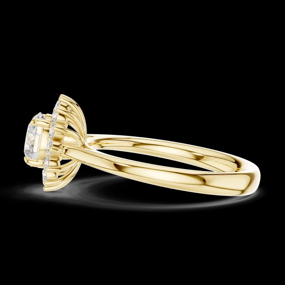 Classic Round Cut Floral Halo Diamond Ring - Image 6 Classic Round Cut Floral Halo Diamond Ring, view 6 of 6