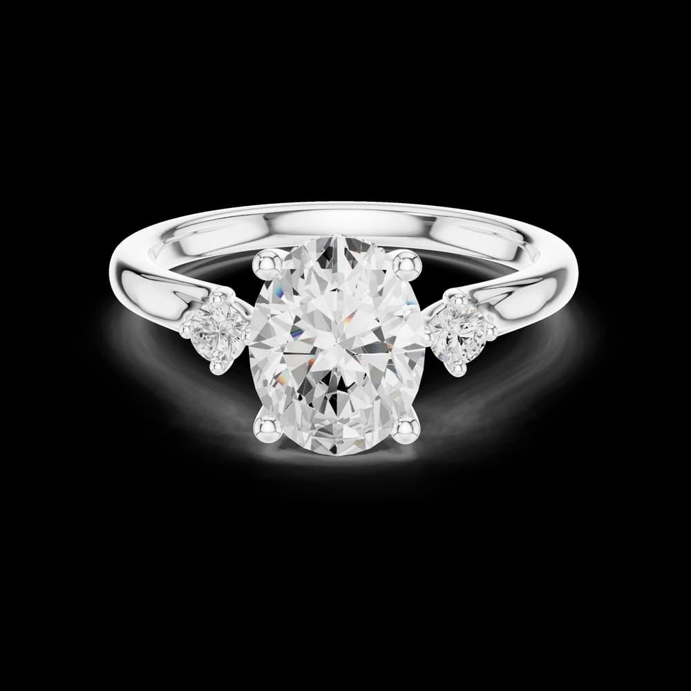 Oval Trio Lab Grown Diamond Ring - Image 2 Oval Trio Lab Grown Diamond Ring, view 2 of 6