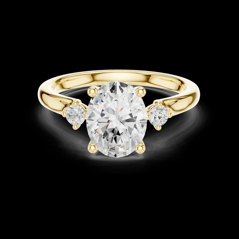 Oval Trio Lab Grown Diamond Ring - Image 3 Oval Trio Lab Grown Diamond Ring, view 3 of 6