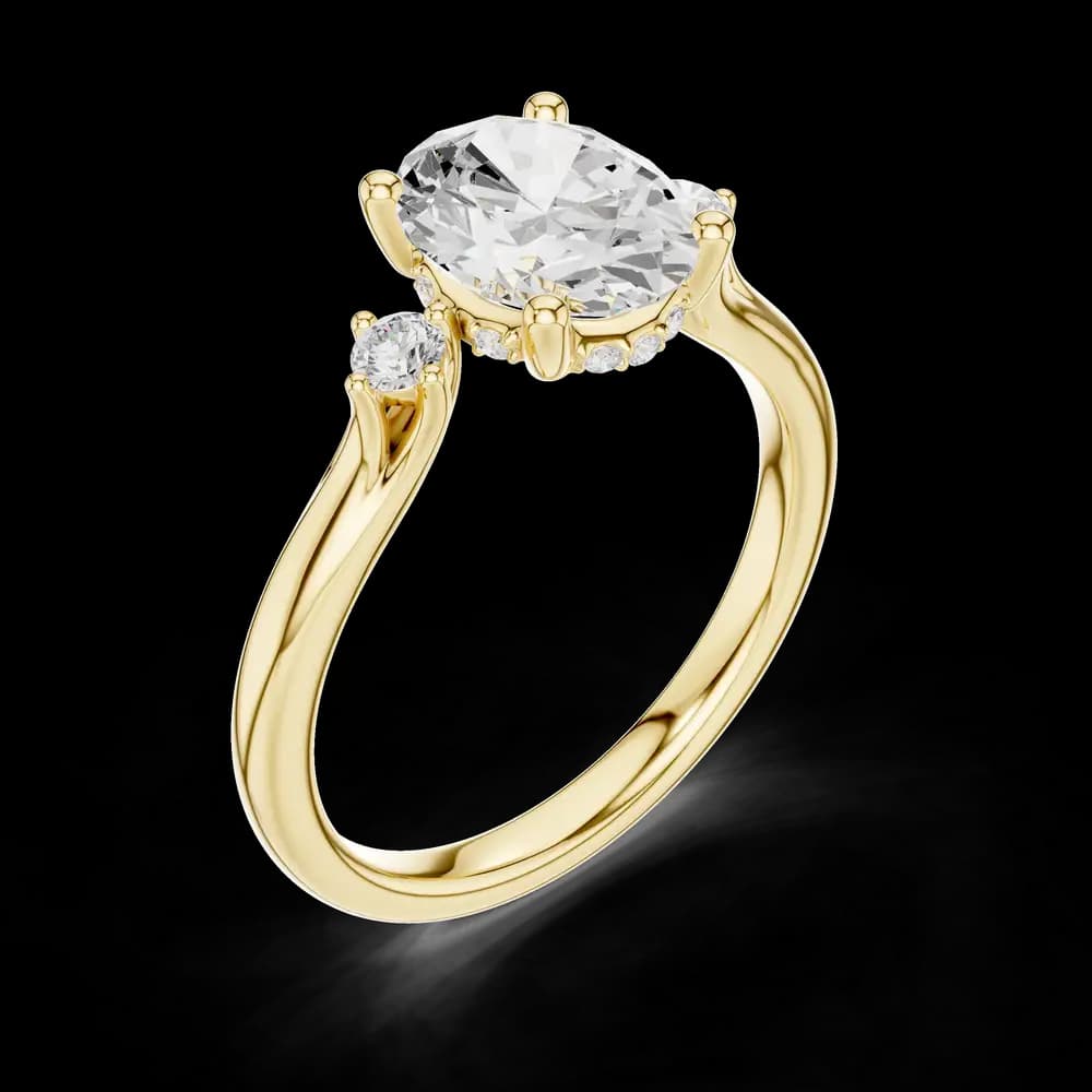 Oval Trio Lab Grown Diamond Ring - Image 5 Oval Trio Lab Grown Diamond Ring, view 5 of 6