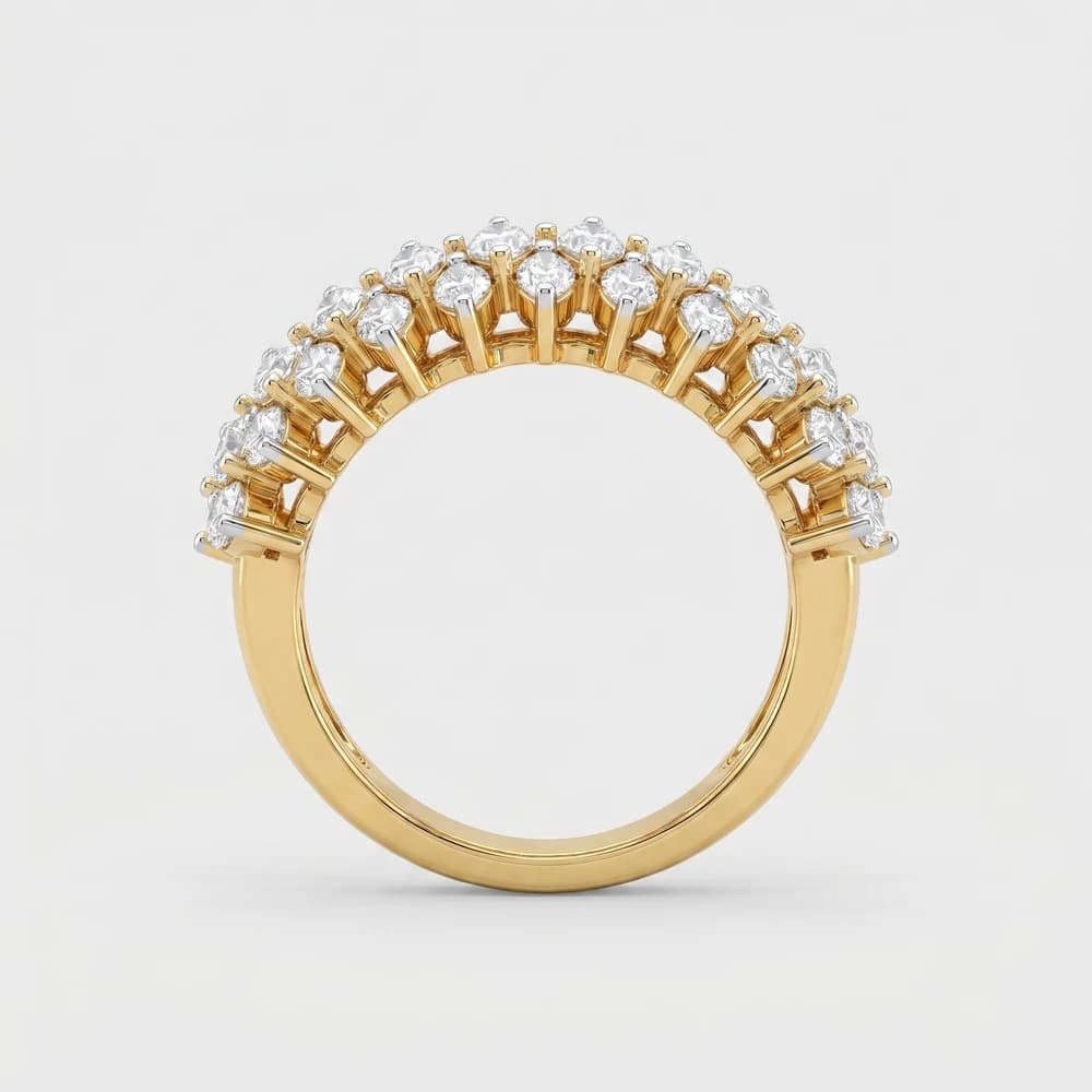 Multi Row Marquise Lattice Lab Grown Diamond Ring - Image 4 Multi Row Marquise Lattice Lab Grown Diamond Ring, view 4 of 6