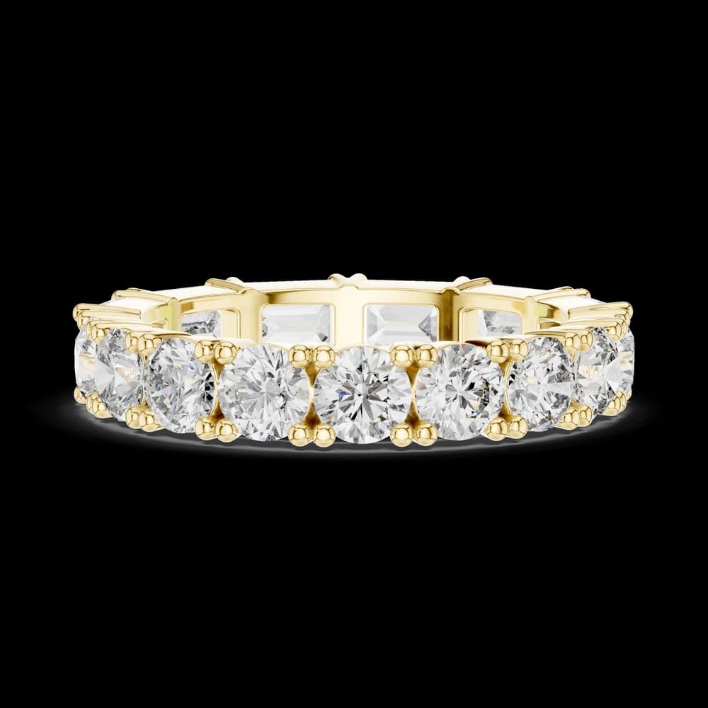 Half Emerald Half Round Diamond Eternity Band - Image 6 Half Emerald Half Round Diamond Eternity Band, view 6 of 6