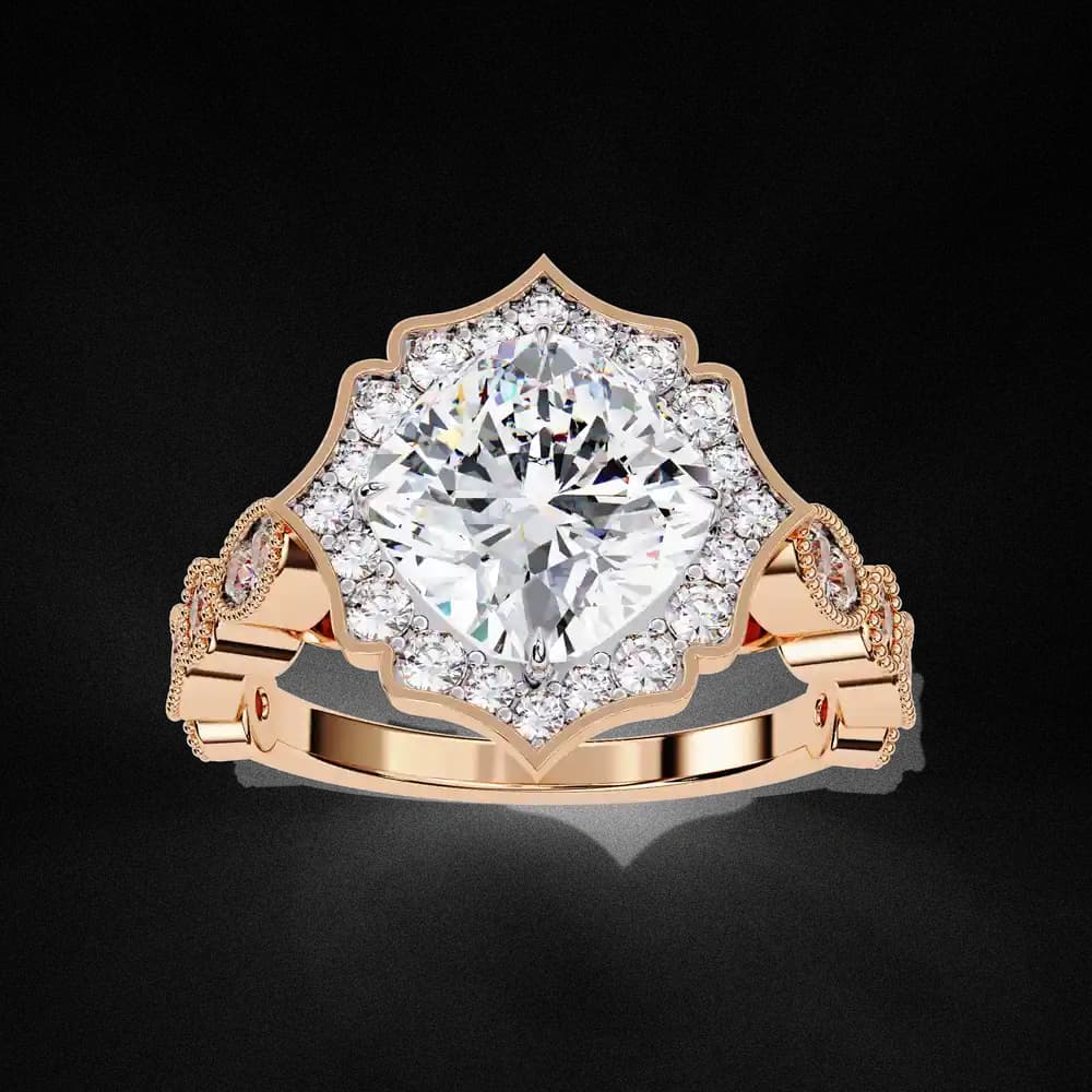 Royal Facet Lab Grown Diamond Cushion Ring - Image 1 Royal Facet Lab Grown Diamond Cushion Ring, view 1 of 4