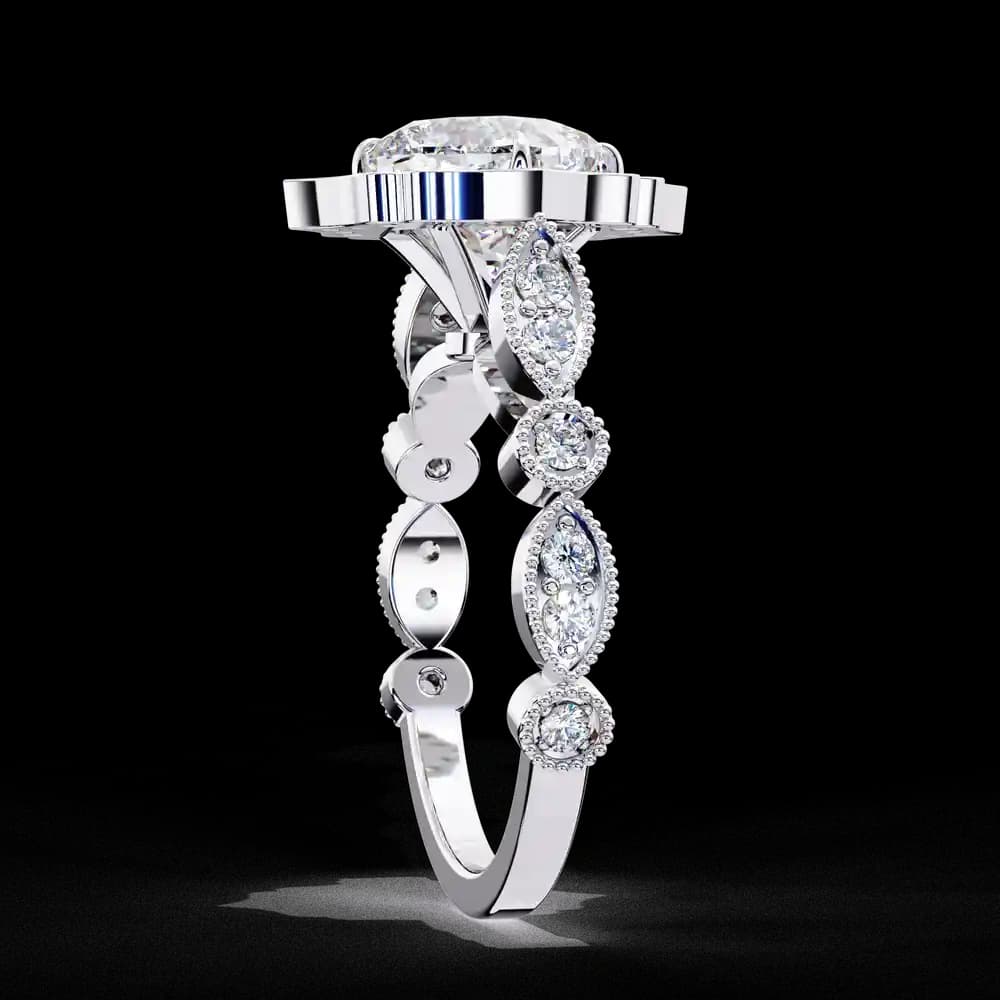Royal Facet Lab Grown Diamond Cushion Ring - Image 2 Royal Facet Lab Grown Diamond Cushion Ring, view 2 of 4
