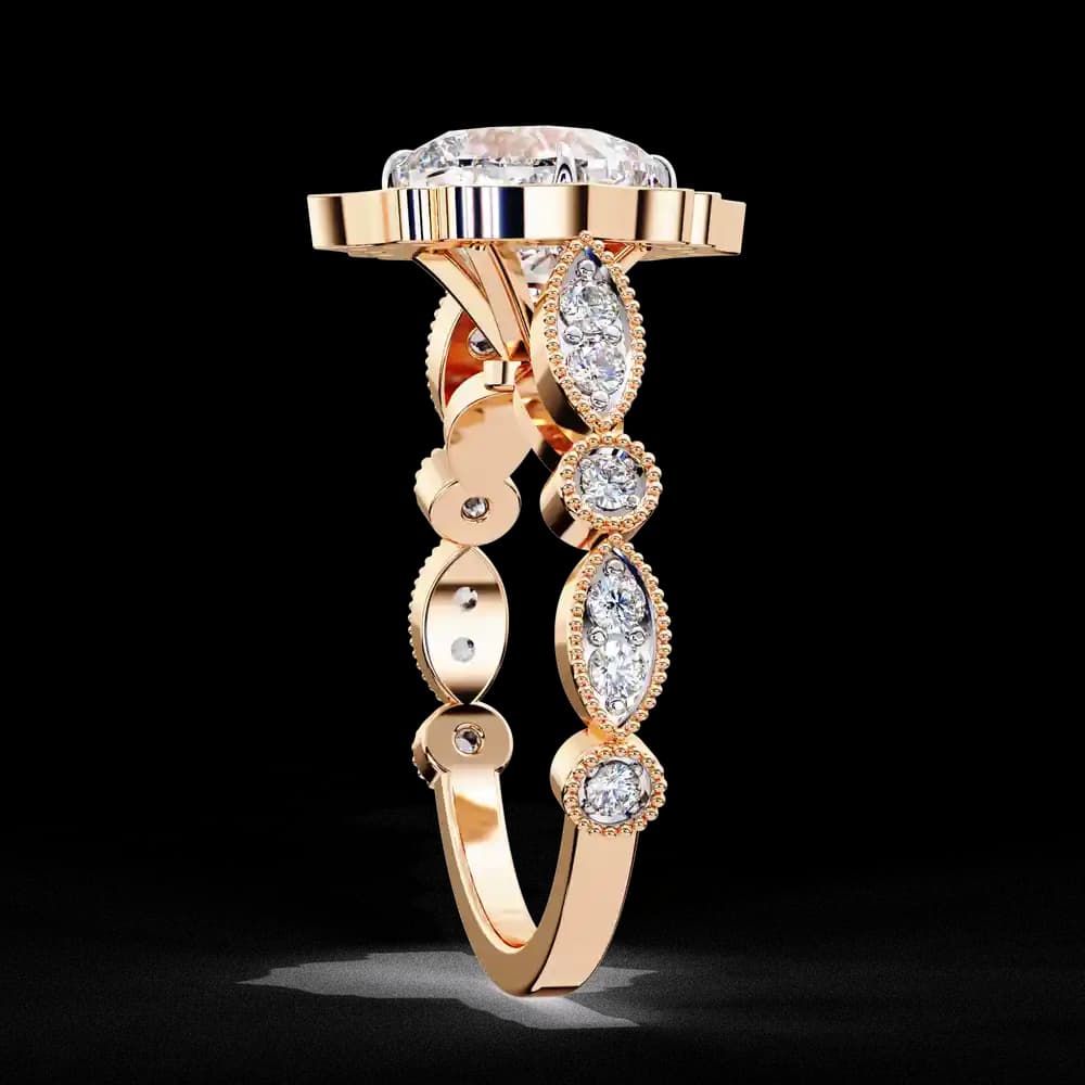 Royal Facet Lab Grown Diamond Cushion Ring - Image 3 Royal Facet Lab Grown Diamond Cushion Ring, view 3 of 4