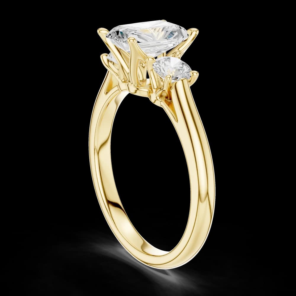 Radiant Cut Trio Lab Grown Diamond Ring - Image 4 Radiant Cut Trio Lab Grown Diamond Ring, view 4 of 6